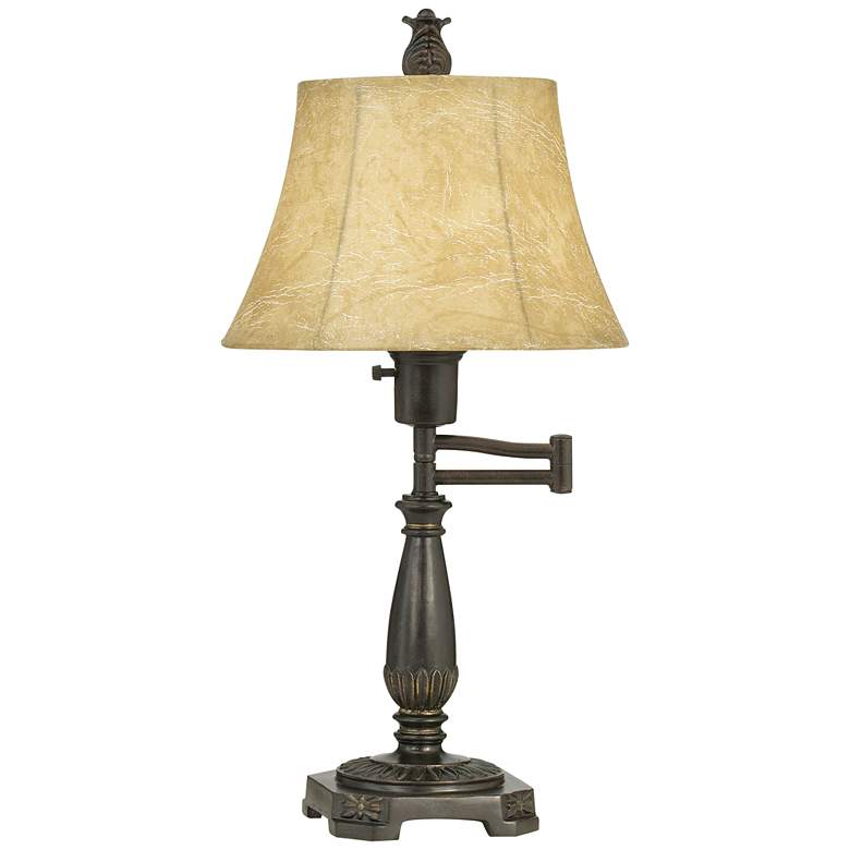 Image 2 Regency Hill 22 1/2 inch Andrea Bronze Swing Arm Desk Lamp with USB Dimmer
