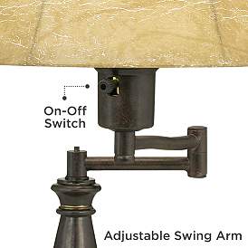 Image4 of Regency Hill 22 1/2" Andrea Bronze Swing Arm Desk Lamp with USB Dimmer more views
