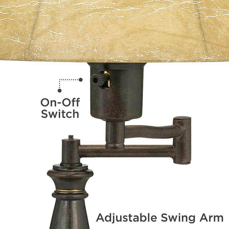 Image 4 Regency Hill 22 1/2 inch Andrea Bronze Swing Arm Desk Lamp with USB Dimmer more views