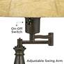 Regency Hill 22 1/2" Andrea Bronze Swing Arm Desk Lamp with USB Dimmer