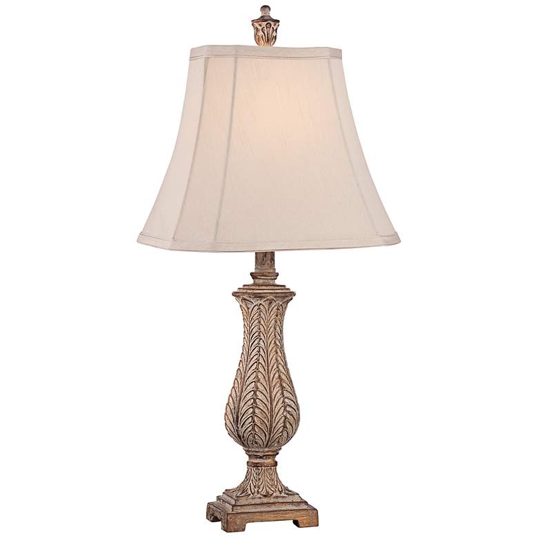 Image 3 Regency Hill 25 inch Antique Gold Leaves Petite Vase Table Lamp