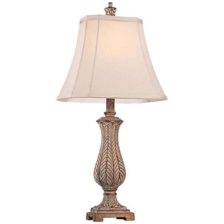 Image 7 Regency Hill 25 inch Antique Gold Leaves Petite Vase Table Lamp more views