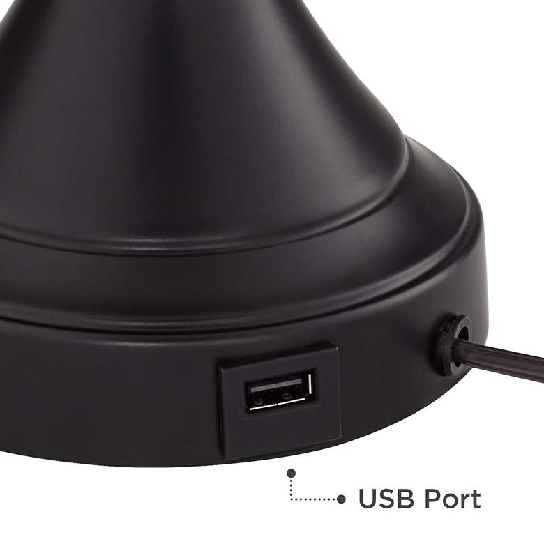 Image 3 Regency Hill 25" Black Shade USB LED Touch Table Lamps Set of 2 more views