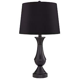 Image5 of Regency Hill 25" Black Shade USB LED Touch Table Lamps Set of 2 more views
