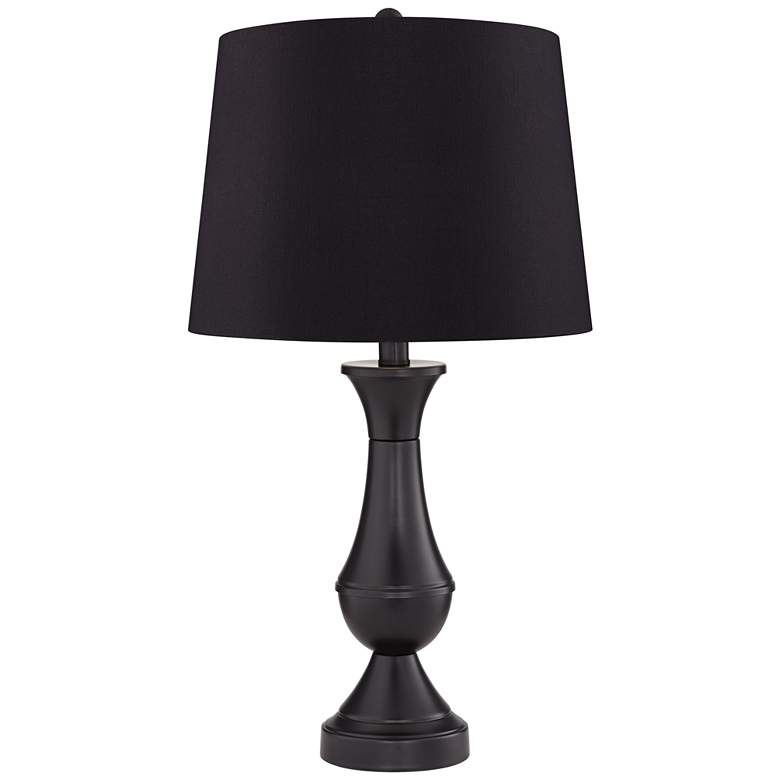 Image 5 Regency Hill 25 inch Black Shade USB LED Touch Table Lamps Set of 2 more views
