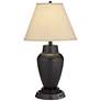 2_Regency Hill 25" Bronze Table Lamp with Dimmable USB Workstation Base