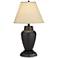 Regency Hill 25" Bronze Table Lamp with Dimmable USB Workstation Base