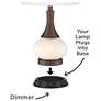 3_Regency Hill 25" Bronze Table Lamp with Dimmable USB Workstation Base more views