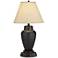Regency Hill 25" Hammered Bronze Table Lamp with USB Workstation Base