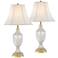 Regency Hill 26 1/2" Brass and Cut Glass Urn Table Lamps Set of 2