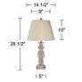 7_Regency Hill 26 1/2" High White-Washed Faux Wood Table Lamps Set of 2 more views