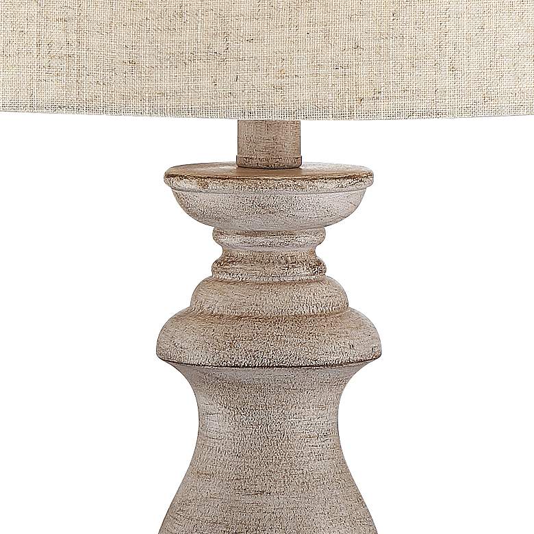 Image 3 Regency Hill 26 1/2" High White-Washed Faux Wood Table Lamps Set of 2 more views