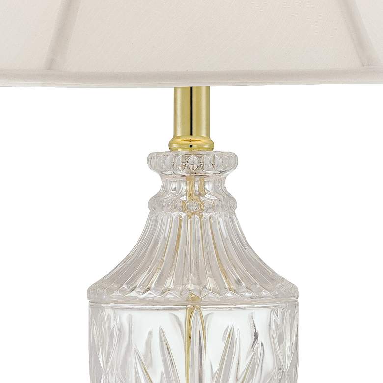 Image 3 Regency Hill 26 1/2" Traditional Brass and Cut Glass Table Lamp more views