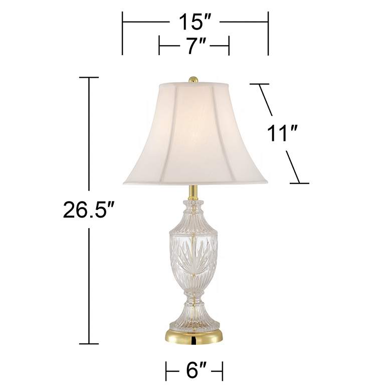 Image 6 Regency Hill 26 1/2" Traditional Brass and Cut Glass Table Lamp more views