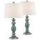 Regency Hill 26 1/2" Weathered Faux Wood Table Lamps Set of 2