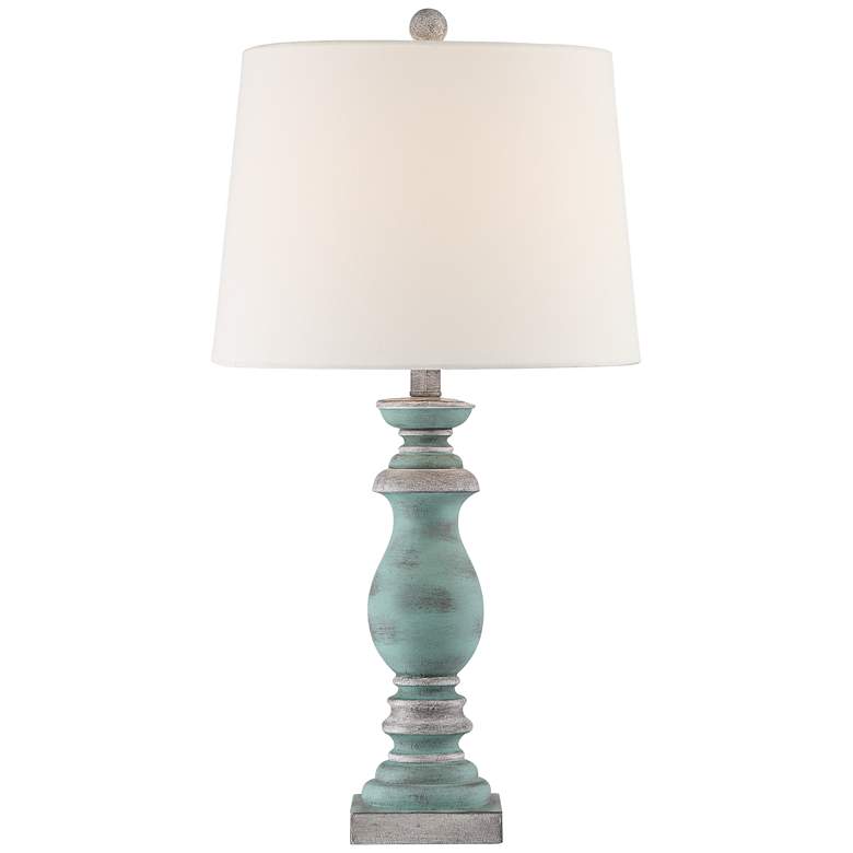Image 7 Regency Hill 26 1/2" Weathered Faux Wood Table Lamps Set of 2 more views