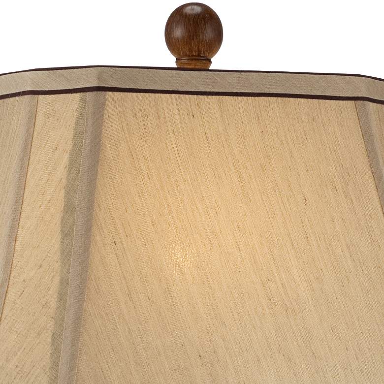 Image 3 Regency Hill 28 1/2" Carved Oak Brown Traditional Table Lamps Set of 2 more views
