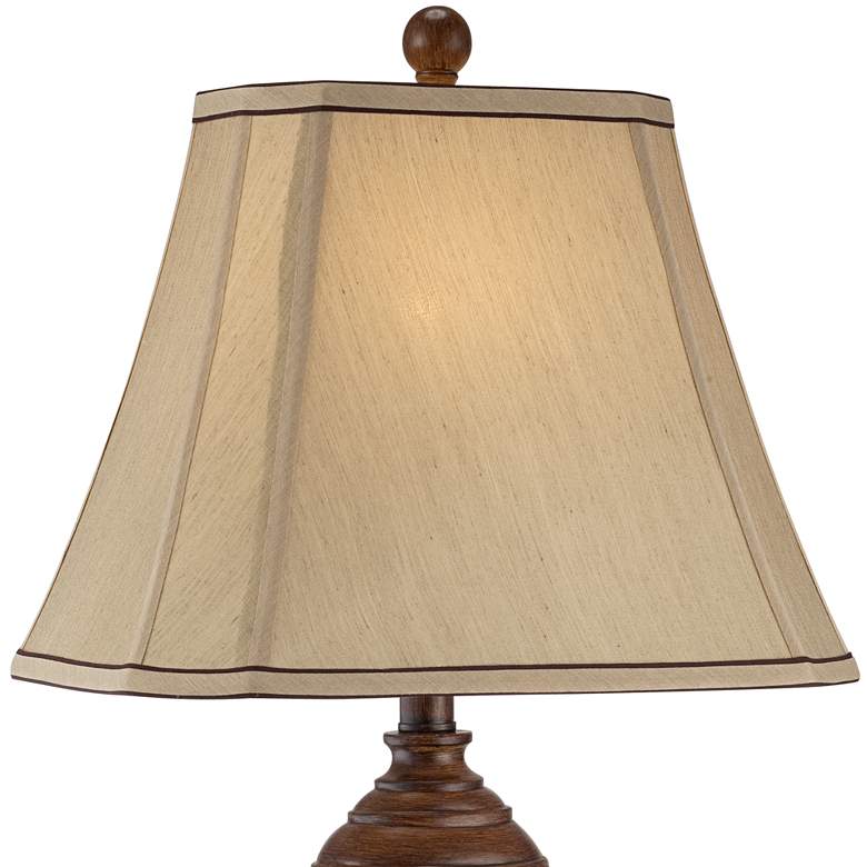Image 4 Regency Hill 28 1/2" Carved Oak Brown Traditional Table Lamps Set of 2 more views
