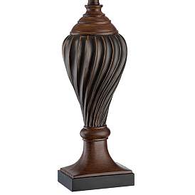 Image5 of Regency Hill 28 1/2" Carved Oak Brown Traditional Table Lamps Set of 2 more views