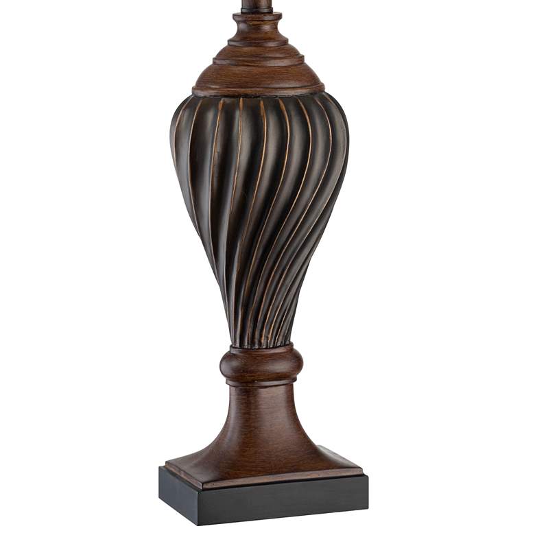 Image 5 Regency Hill 28 1/2" Carved Oak Brown Traditional Table Lamps Set of 2 more views