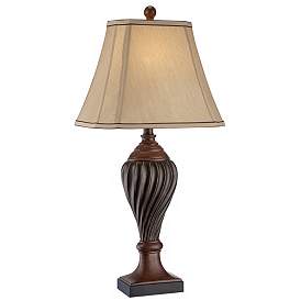 Image2 of Regency Hill 28 1/2" Carved Two-Tone Faux Wood Table Lamp