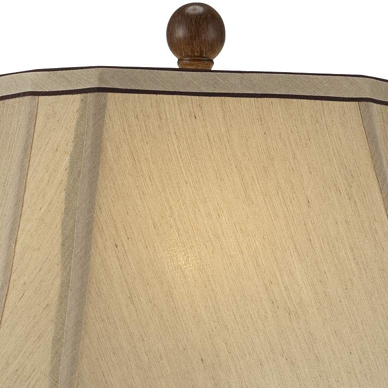 Image 3 Regency Hill 28 1/2" Carved Two-Tone Faux Wood Table Lamp more views