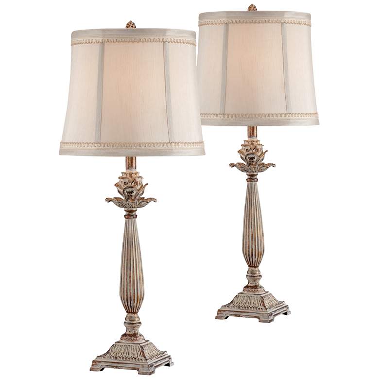 Image 2 Regency Hill 28 inch High Petite Artichoke Font Table Lamps Set of 2