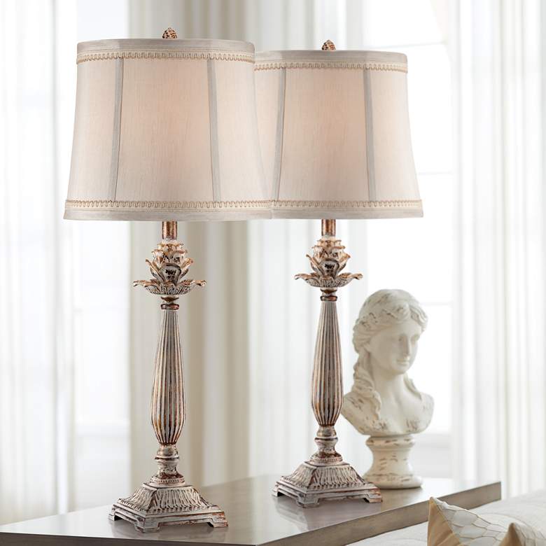 Image 1 Regency Hill 28 inch High Petite Artichoke Font Table Lamps Set of 2