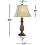 Regency Hill 29" High Two-Tone Gold Table Lamps Set of 2 with Dimmers