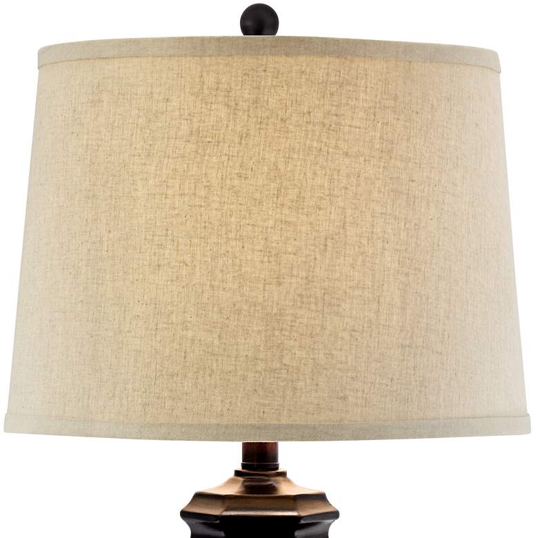 Image 4 Regency Hill 29" High Weathered Faux Wicker Weave Jar Table Lamp more views