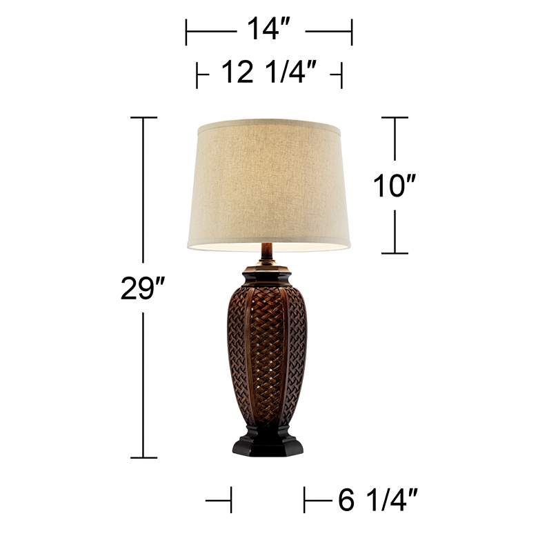 Image 7 Regency Hill 29" High Weathered Faux Wicker Weave Jar Table Lamp more views