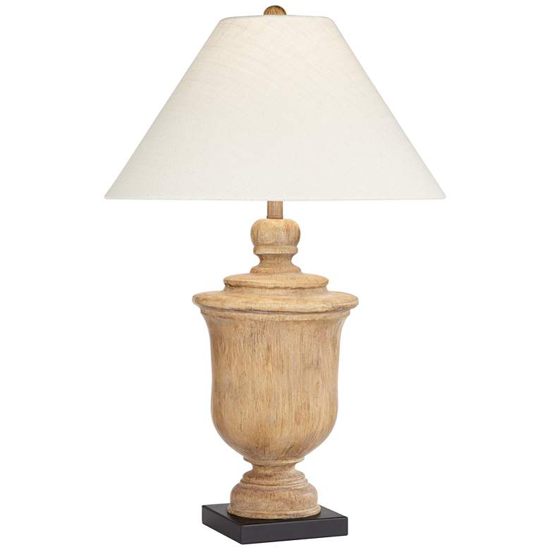 Image 2 Regency Hill 30 1/4" High Rustic Faux Wood Urn Profile Table Lamp