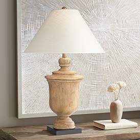 Image1 of Regency Hill 30 1/4" High Rustic Faux Wood Urn Profile Table Lamp