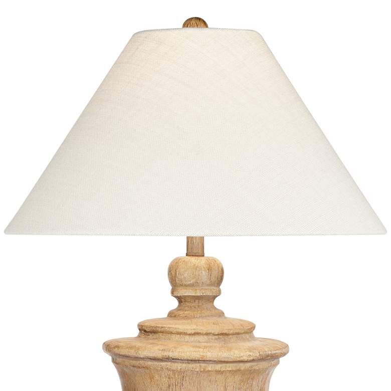 Image 4 Regency Hill 30 1/4" High Rustic Faux Wood Urn Profile Table Lamp more views