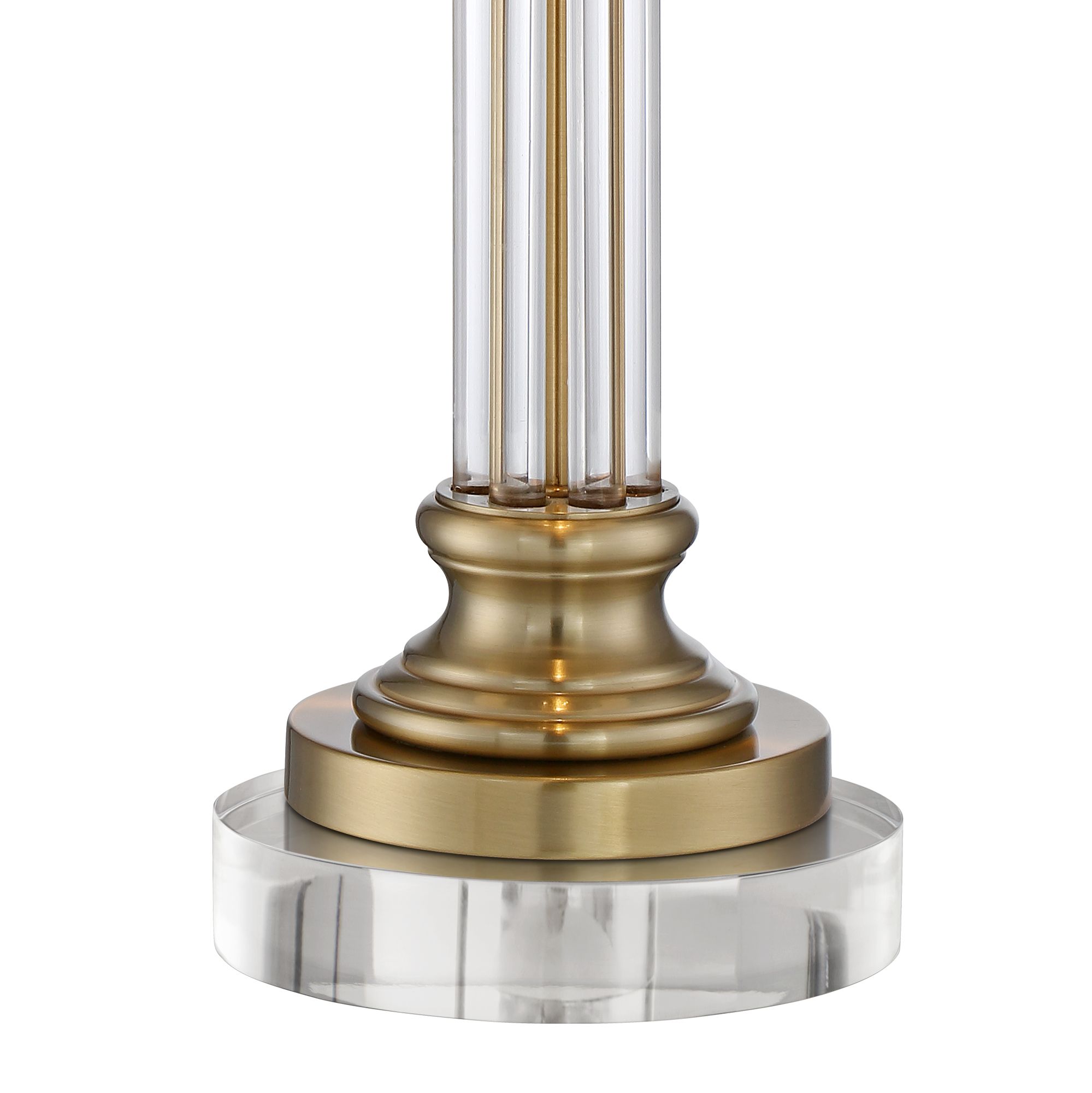 Image 5 Regency Hill 31 1/2" Brass and Crystal Lamp with Round Riser more views