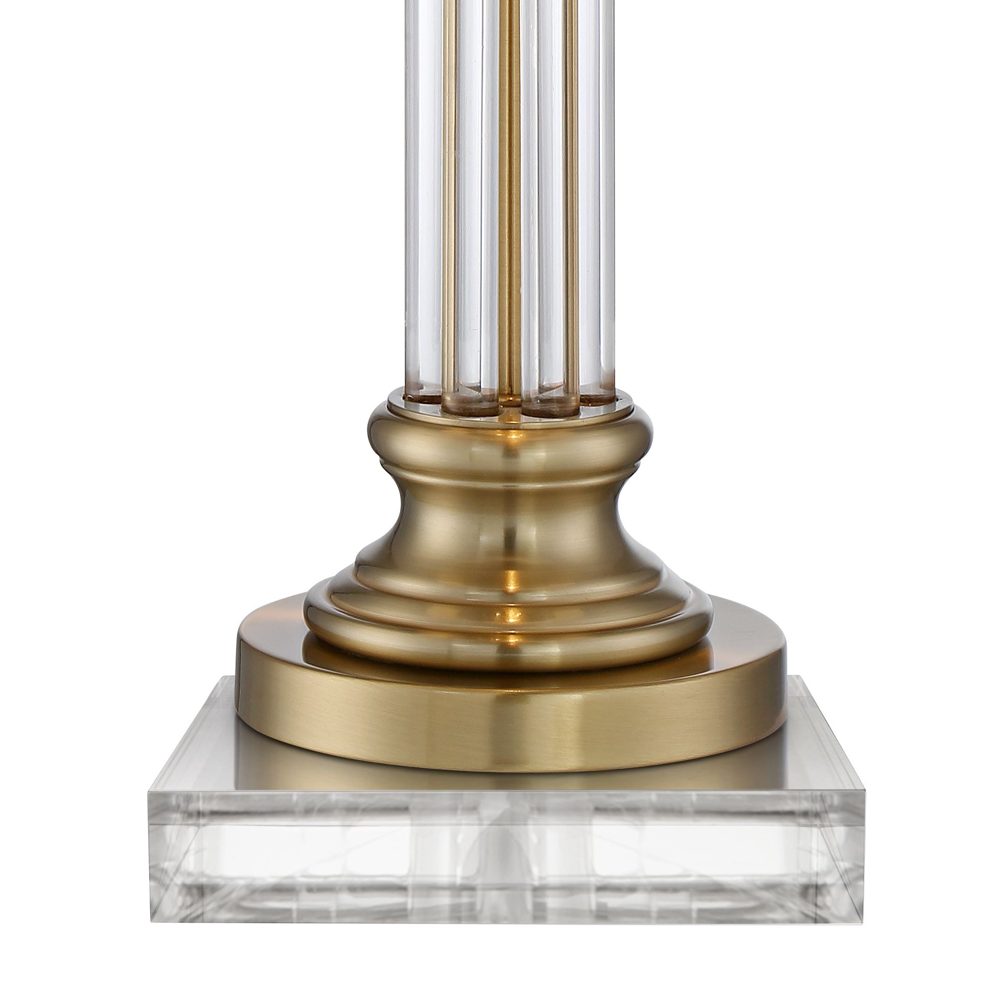 Image 5 Regency Hill 31 1/2" Rolland Brass and Crystal Lamp with Riser more views