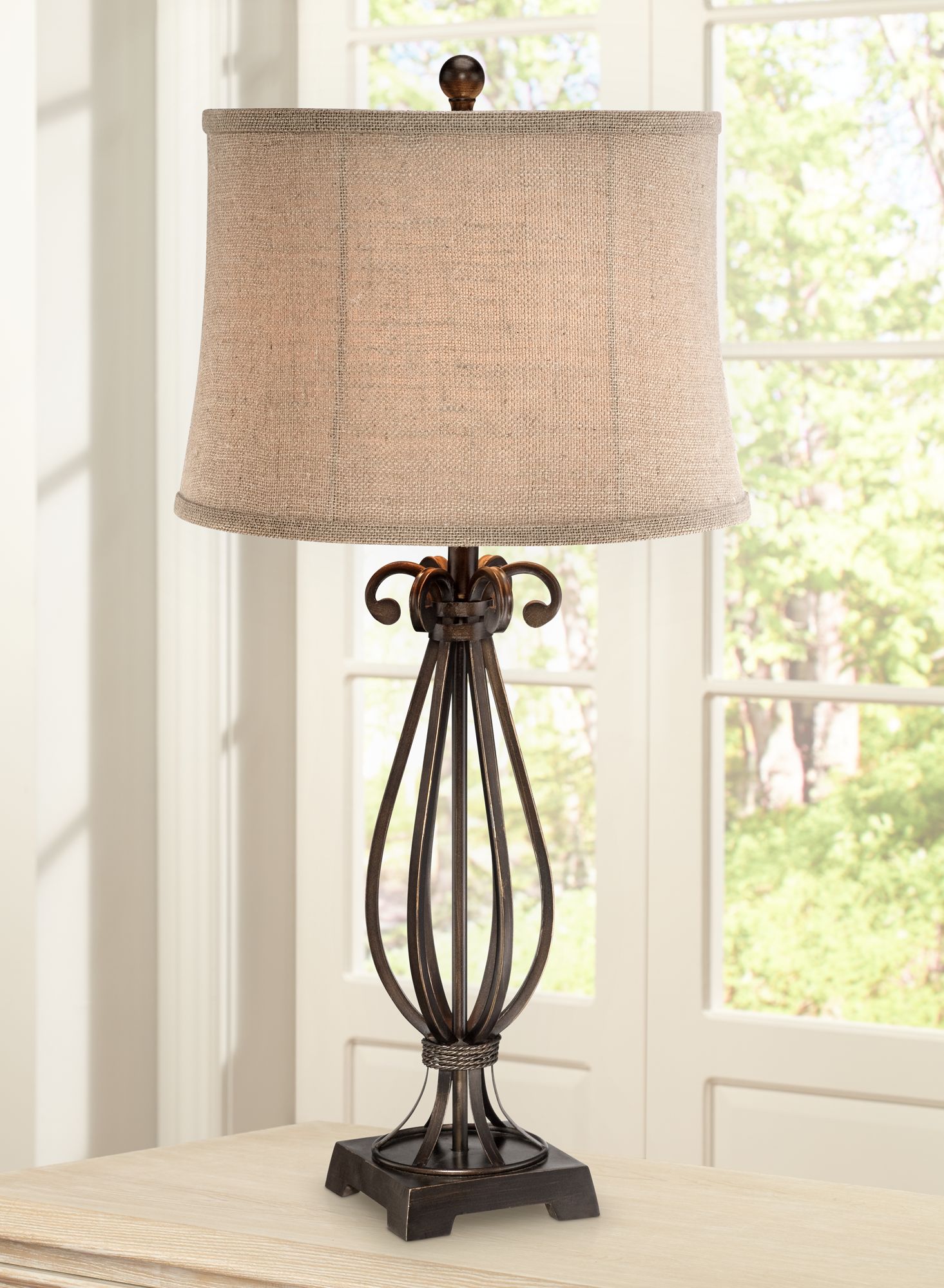 Wrought iron hot sale table lamp