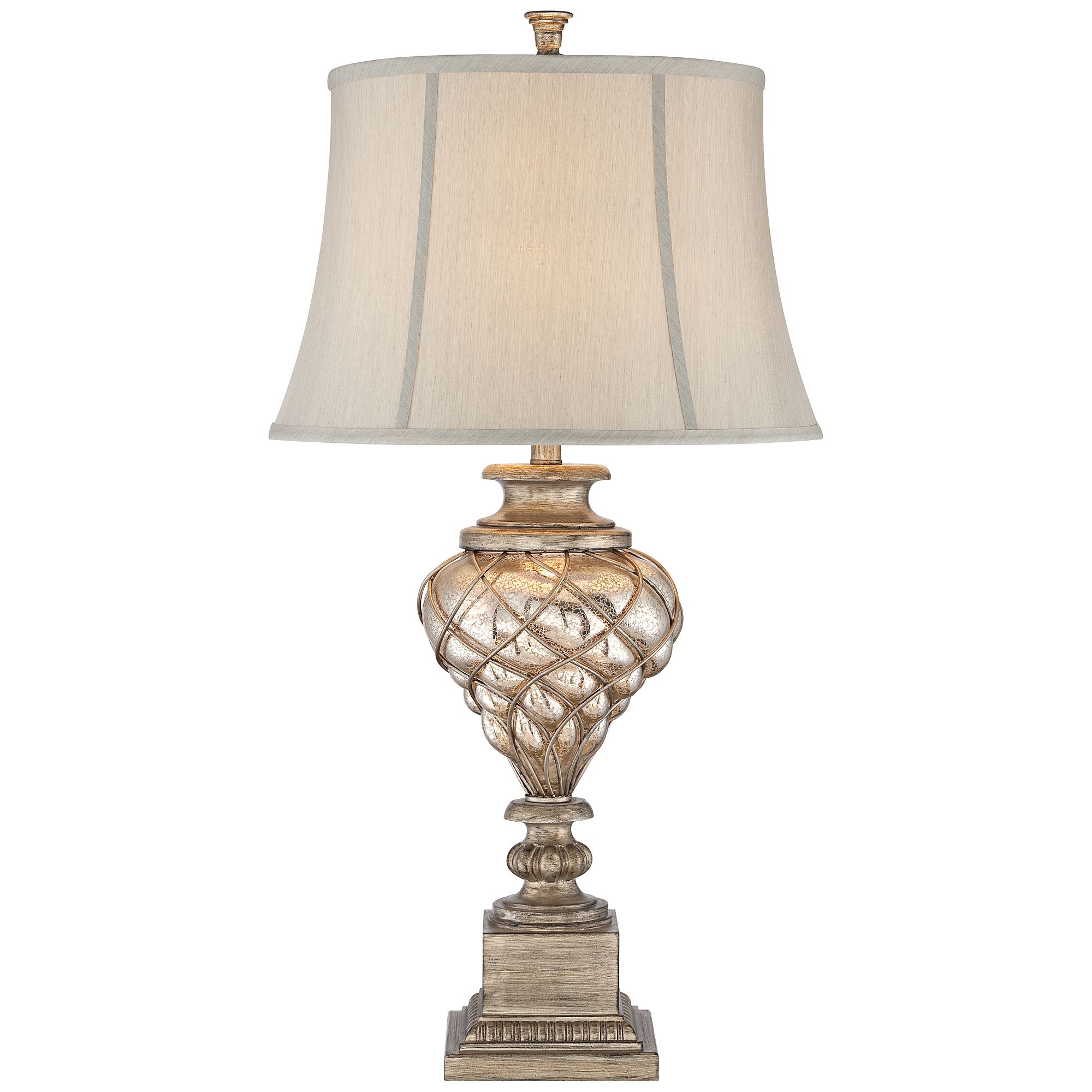 Image 6 Regency Hill 33 3/4" Mercury Glass LED Night Light Lamp with Dimmer more views