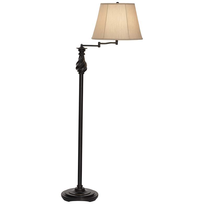 Image 6 Regency Hill 58" High Restoration Bronze Swing Arm Floor Lamp more views