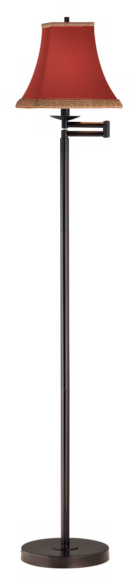 Regency Hill 60 1/2" High Red Rust and Bronze Swing Arm Floor Lamp