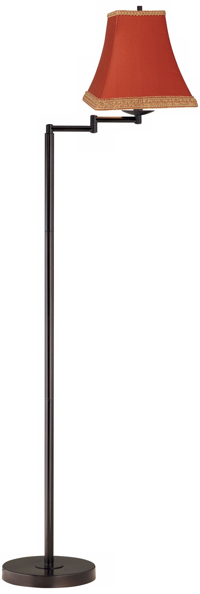Image 2 Regency Hill 60 1/2" High Red Rust and Bronze Swing Arm Floor Lamp more views