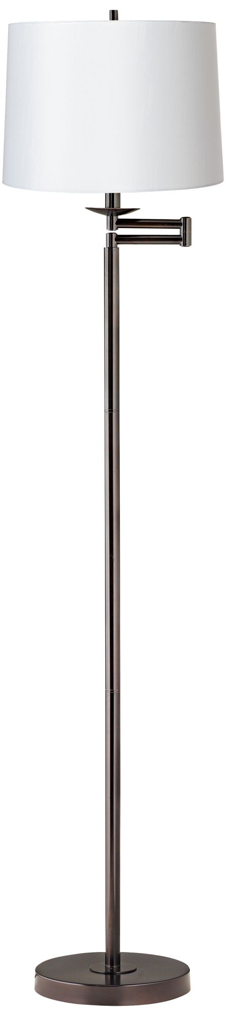 Regency Hill 60 1/2" High White and Bronze Swing Arm Floor Lamp