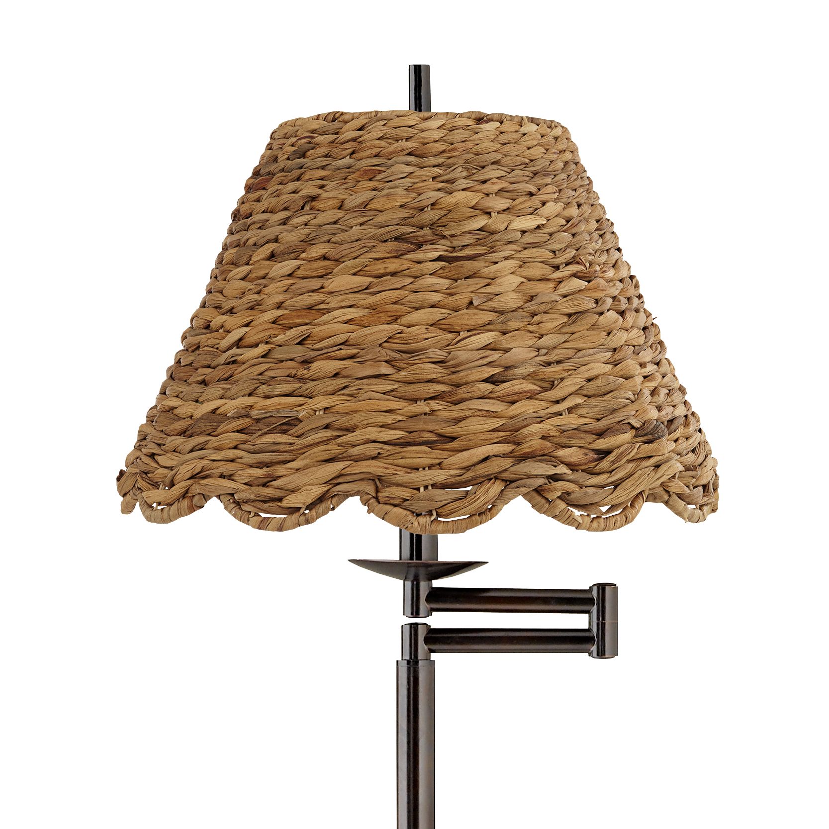Image 2 Regency Hill 60" High Natural Water Grass Shade Swing Arm Floor Lamp more views