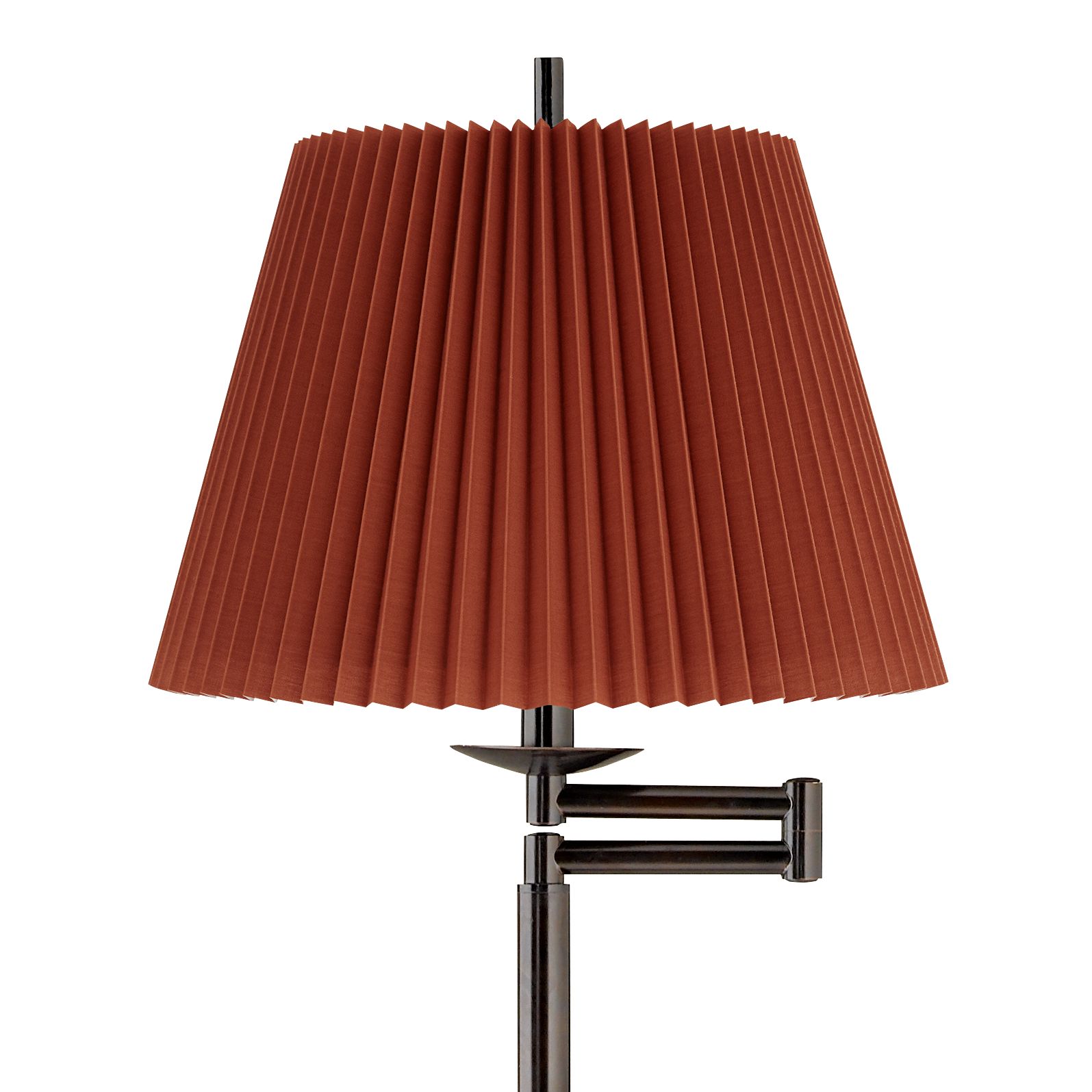 Image 2 Regency Hill 60" High Rust Brown Pleated Shade Swing Arm Floor Lamp more views