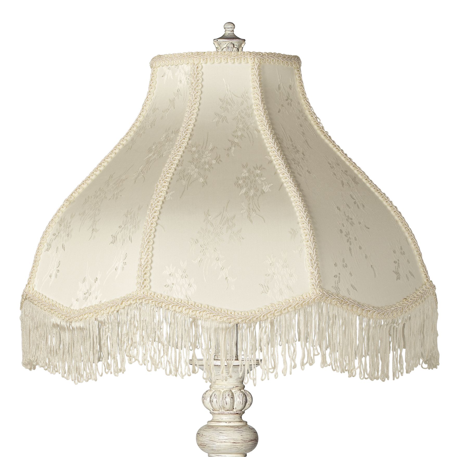 Image 5 Regency Hill 60" Scallop Shade Antique White Traditional Floor Lamp more views