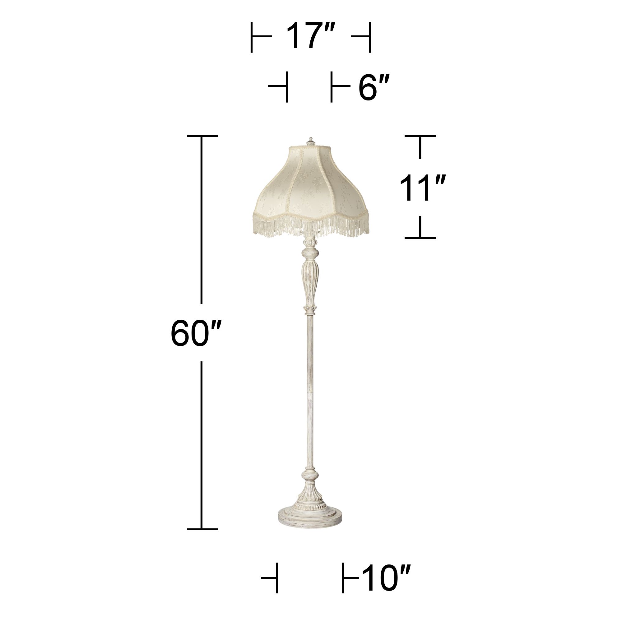 Regency Hill 60" Scallop Shade Antique White Traditional Floor Lamp in scene