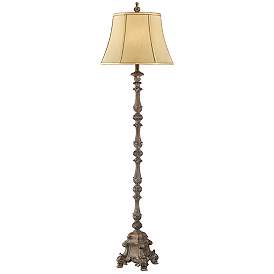 Image3 of Regency Hill 62" Traditional French Candlestick Faux Wood Floor Lamp