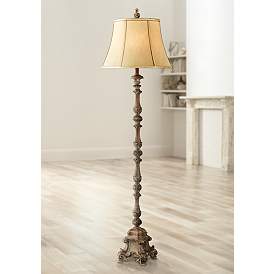 Image2 of Regency Hill 62" Traditional French Candlestick Faux Wood Floor Lamp