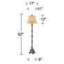 Regency Hill 62" Traditional French Candlestick Faux Wood Floor Lamp in scene