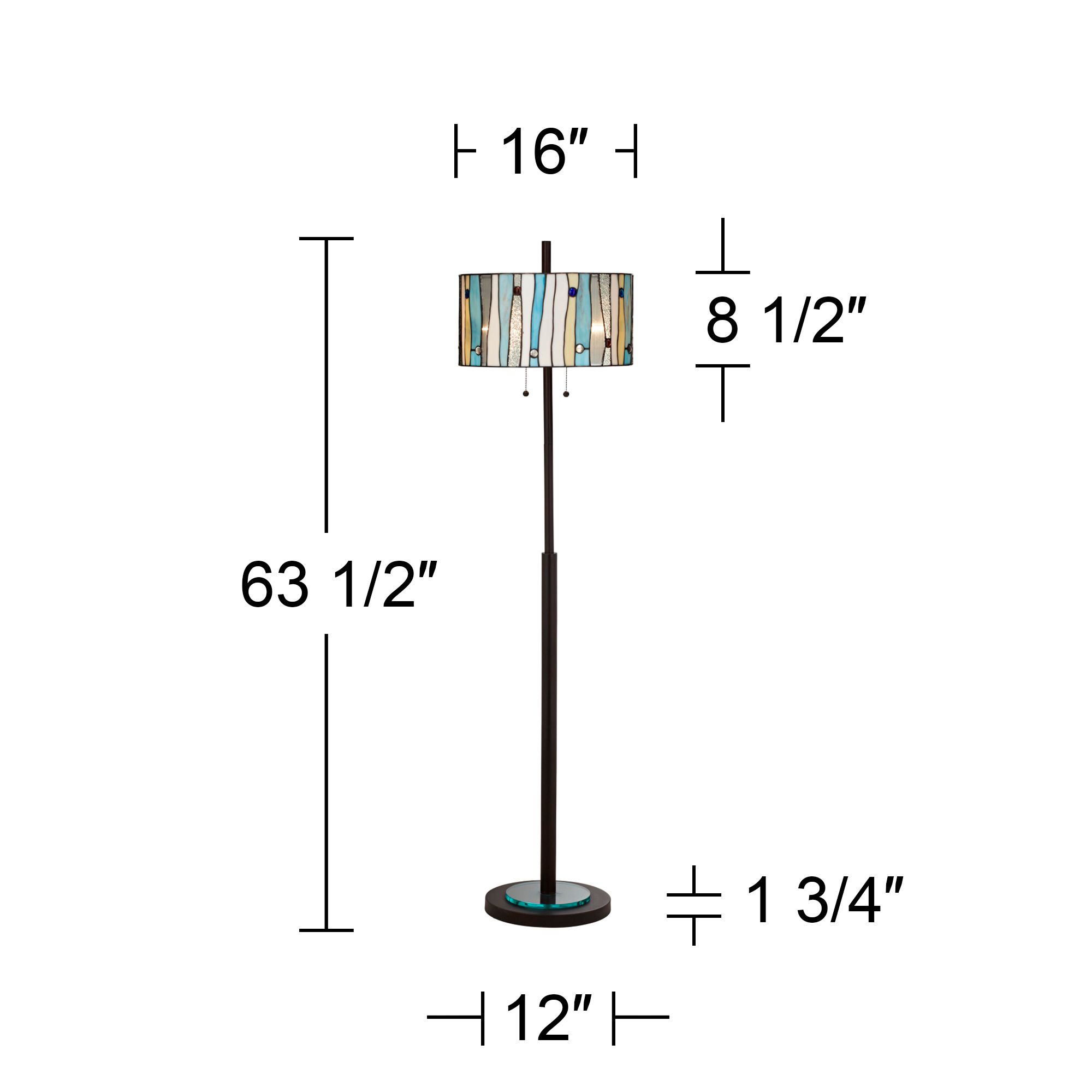 Image 6 Regency Hill 63 1/2" Appalachian Spirit Tiffany-Style Floor Lamp more views